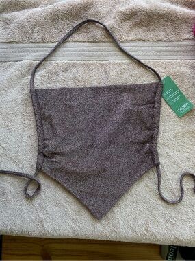 NWT Simons Shimmer Metallic Halter Top - Brown glitter XS